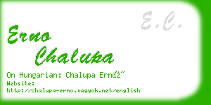 erno chalupa business card